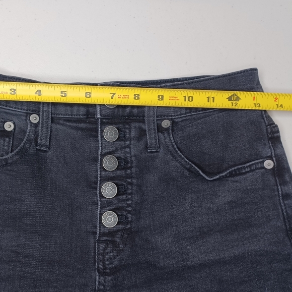 Madewell Black High Waisted Button Fly Jean Shorts - Picture 7 of 11